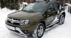 13 799 р. Защита переднего бампера (Ø75х42 мм, нержавейка) SLITKOFF  Renault Duster  HS (2015-2021) рестайлинг  с доставкой в г. Владивосток. Увеличить фотографию 4