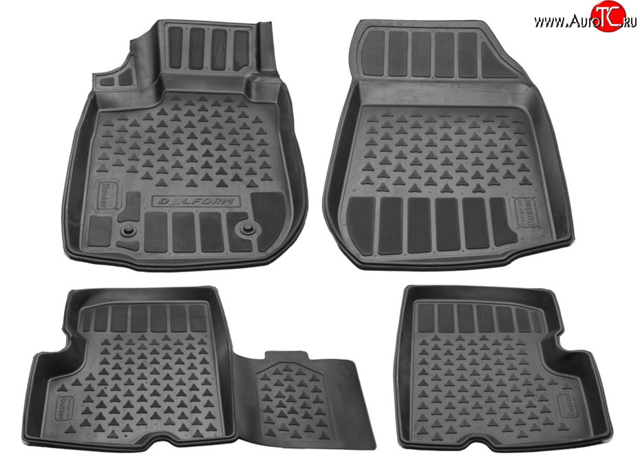 1 299 р. Комплект ковриков в салон Delform 4 шт. (полиуретан) Renault Duster HS дорестайлинг (2010-2015)  с доставкой в г. Владивосток