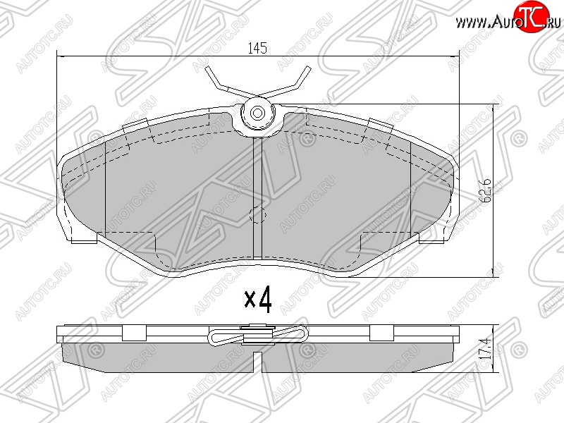 1 499 р. Колодки тормозные SAT (передние)  Renault Espace  3 - Trafic  X83  с доставкой в г. Владивосток