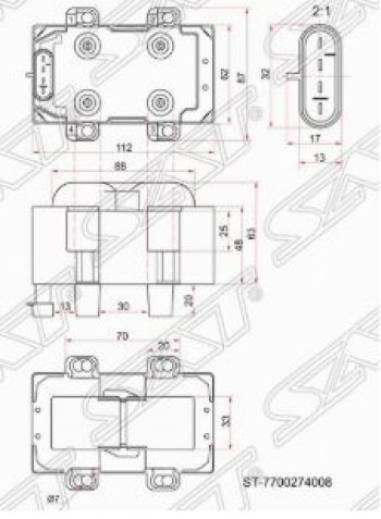 1 869 р. Катушка зажигания (K7J / M) SAT (модуль)  Renault Kangoo  KC - Sandero Stepway  (BS)  с доставкой в г. Владивосток. Увеличить фотографию 2