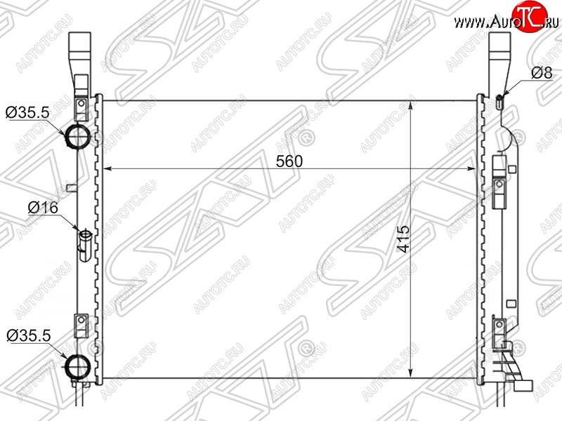 7 999 р. Радиатор двигателя SAT  Renault Kangoo  KW0 (2008-2013) дорестайлинг  с доставкой в г. Владивосток