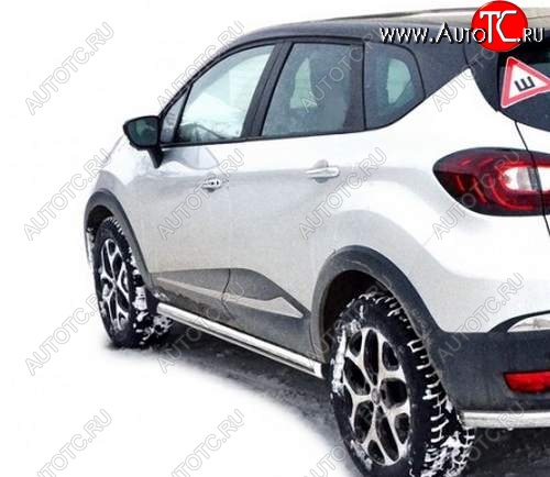 22 999 р. Защита порогов ТехноСфера (Техно Сфера) (нержавейка, 63.5 mm) Renault Kaptur дорестайлинг (2016-2020)  с доставкой в г. Владивосток