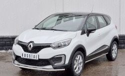 14 649 р. Защита переднего бампера (Ø42 мм, нержавейка) SLITKOFF Renault Kaptur дорестайлинг (2016-2020)  с доставкой в г. Владивосток. Увеличить фотографию 2