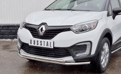 18 699 р. Защита переднего бампера (2 трубыØ42 мм, нержавейка) SLITKOFF Renault Kaptur дорестайлинг (2016-2020)  с доставкой в г. Владивосток. Увеличить фотографию 2