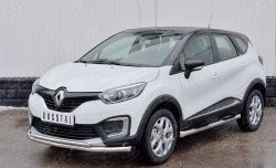 17 799 р. Защита переднего бампера (2 трубыØ63 и 42 мм, нержавейка) SLITKOFF Renault Kaptur дорестайлинг (2016-2020)  с доставкой в г. Владивосток. Увеличить фотографию 2