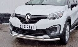 17 799 р. Защита переднего бампера (2 трубыØ63 и 42 мм, нержавейка) SLITKOFF Renault Kaptur дорестайлинг (2016-2020)  с доставкой в г. Владивосток. Увеличить фотографию 3