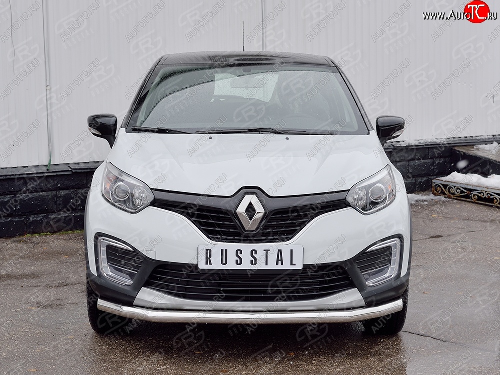 16 999 р. Защита переднего бампера (Ø63 мм, нержавейка) SLITKOFF  Renault Kaptur (2016-2020) дорестайлинг  с доставкой в г. Владивосток