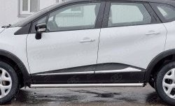 21 699 р. Защита порогов из круглой трубы диаметром 63 мм SLITKOFF Renault Kaptur дорестайлинг (2016-2020)  с доставкой в г. Владивосток. Увеличить фотографию 4