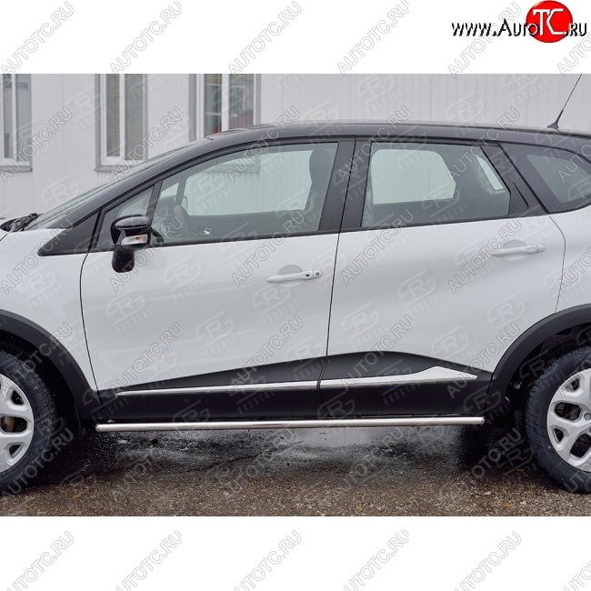 17 499 р. Защита порогов из круглой трубы диаметром 42 мм SLITKOFF v3  Renault Kaptur (2016-2024) дорестайлинг, рестайлинг  с доставкой в г. Владивосток