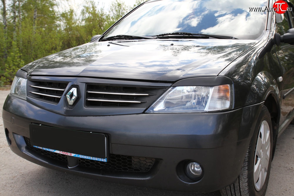 489 р. Реснички RA на фары Renault Logan 1 дорестайлинг (2004-2010) (Неокрашенные)  с доставкой в г. Владивосток