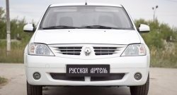 1 799 р. Защитная сетка решетки переднего бампера РА  Renault Logan  1 (2004-2010) дорестайлинг  с доставкой в г. Владивосток. Увеличить фотографию 2