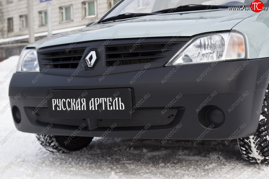 769 р. Зимняя заглушка решетки переднего бампера РА  Renault Logan  1 (2004-2010) дорестайлинг  с доставкой в г. Владивосток