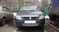 1 899 р. Сетка на бампер Russtal (хром) Renault Logan 1 рестайлинг (2010-2016)  с доставкой в г. Владивосток. Увеличить фотографию 4