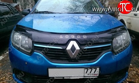 999 р. Дефлектор капота Russtal Renault Logan 2 рестайлинг (2018-2024)  с доставкой в г. Владивосток