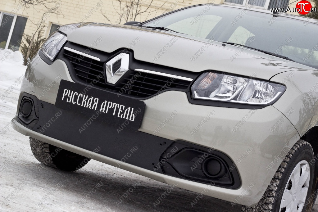 1 089 р. Зимняя заглушка переднего бампера RA  Renault Logan  2 (2014-2018) дорестайлинг  с доставкой в г. Владивосток