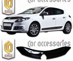 Дефлектор капота CA Plastic Renault (Рено) Megane (Меган)  хэтчбэк 5 дв. (2008-2016) хэтчбэк 5 дв. дорестайлинг,  рестайлинг