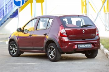 2 299 р. Накладки на колёсную арку RA (задняя правая)  Renault Sandero Stepway  (BS) (2010-2014) (Поверхность шагрень)  с доставкой в г. Владивосток. Увеличить фотографию 3