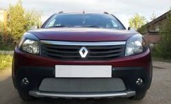 1 539 р. Сетка на бампер Russtal (хром)  Renault Sandero Stepway  (BS) (2010-2014)  с доставкой в г. Владивосток. Увеличить фотографию 3