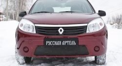 1 099 р. Зимняя заглушка решетки переднего бампера РА  Renault Sandero  (BS) (2009-2014)  с доставкой в г. Владивосток. Увеличить фотографию 3