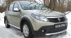 1 049 р. Зимняя заглушка решетки переднего бампера РА  Renault Sandero Stepway  (BS) (2010-2014)  с доставкой в г. Владивосток. Увеличить фотографию 3