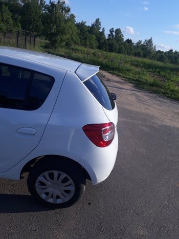 6 499 р. Спойлер INMAX Renault Sandero Stepway (B8) дорестайлинг (2014-2018) (неокрашенный)  с доставкой в г. Владивосток. Увеличить фотографию 3