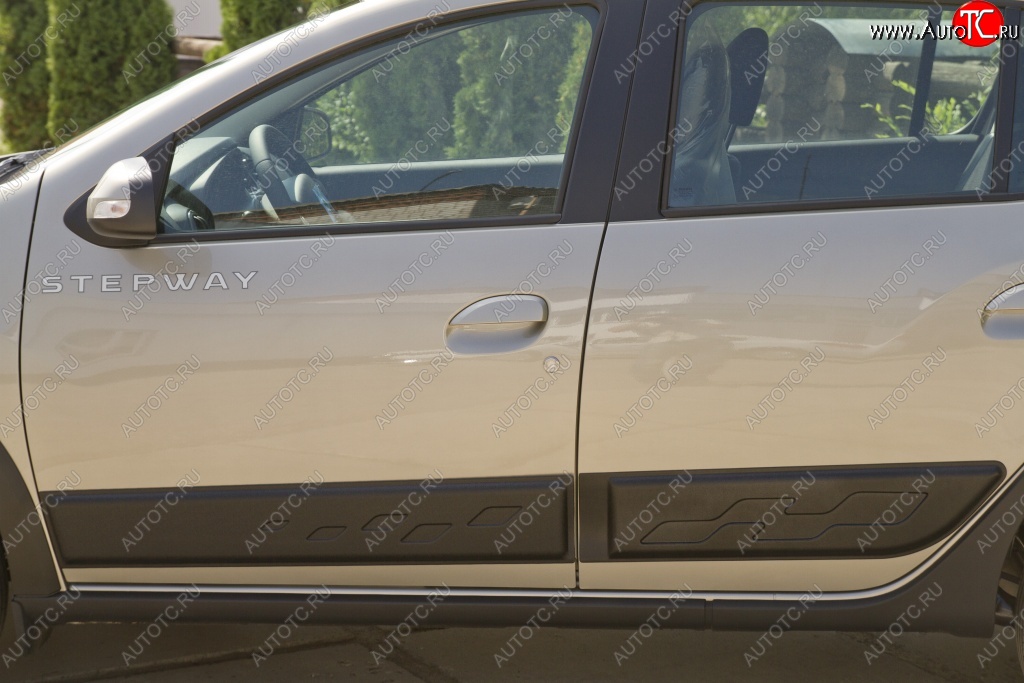 4 699 р. Молдинги дверей RA (комплект)  Renault Sandero  (B8) - Sandero Stepway  (B8) (Поверхность глянец (под окраску), Неокрашенные)  с доставкой в г. Владивосток