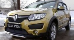 2 079 р. Защитная сетка решетки переднего бампера РА  Renault Sandero Stepway  (B8) (2014-2018) дорестайлинг  с доставкой в г. Владивосток. Увеличить фотографию 2