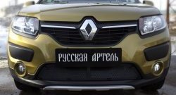 2 079 р. Защитная сетка решетки переднего бампера РА  Renault Sandero Stepway  (B8) (2014-2018) дорестайлинг  с доставкой в г. Владивосток. Увеличить фотографию 3