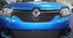 1 469 р. Нижняя сетка на бампер Russtal (черная)  Renault Sandero  (B8) (2014-2018) дорестайлинг  с доставкой в г. Владивосток. Увеличить фотографию 2