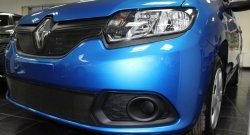 1 469 р. Нижняя сетка на бампер Russtal (черная)  Renault Sandero  (B8) (2014-2018) дорестайлинг  с доставкой в г. Владивосток. Увеличить фотографию 3