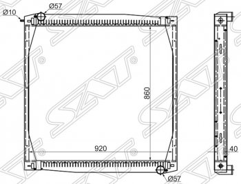 Радиатор двигателя SAT Scania 4-series (1997-2007)