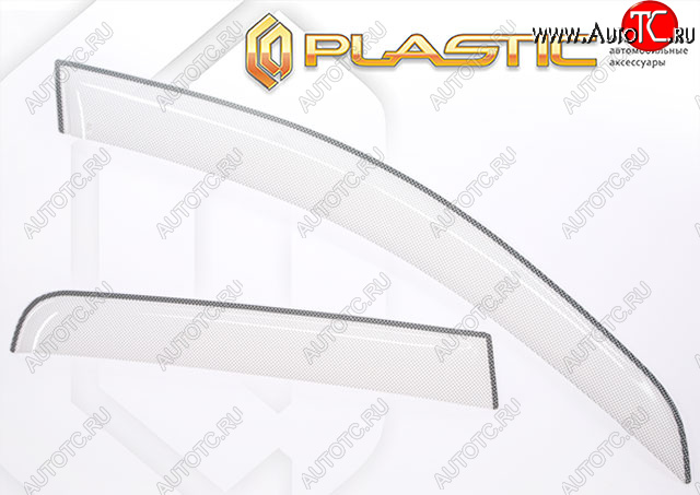 2 159 р. Дефлектора окон CA-Plastic  Renault Symbol  седан (2006-2008) LB 2-ой рестайлинг (Шелкография белая, Без хром. молдинга)  с доставкой в г. Владивосток