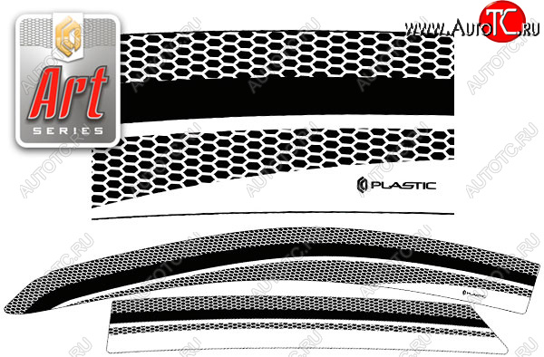 2 289 р. Ветровики дверей CA-Plastic  Hyundai IX35  LM (2009-2018) дорестайлинг, рестайлинг (Серия Art черная, без хром. молдинга, крепление скотч)  с доставкой в г. Владивосток