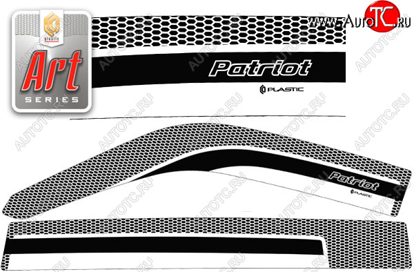 2 289 р. Ветровики дверей CA-Plastic  Уаз Патриот  3163 5 дв. (2005-2013) дорестайлинг (Серия Art серебро, без хром. молдинга)  с доставкой в г. Владивосток