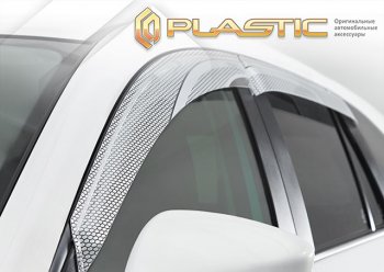 2 289 р. Ветровики дверей CA-Plastic  Toyota Sienta  NCP80 (2003-2015) дорестайлинг, 1-ое пополение 1-ый рестайлинг, 2-ой рестайлинг (Серия Art серебро, без хром. молдинга)  с доставкой в г. Владивосток. Увеличить фотографию 2