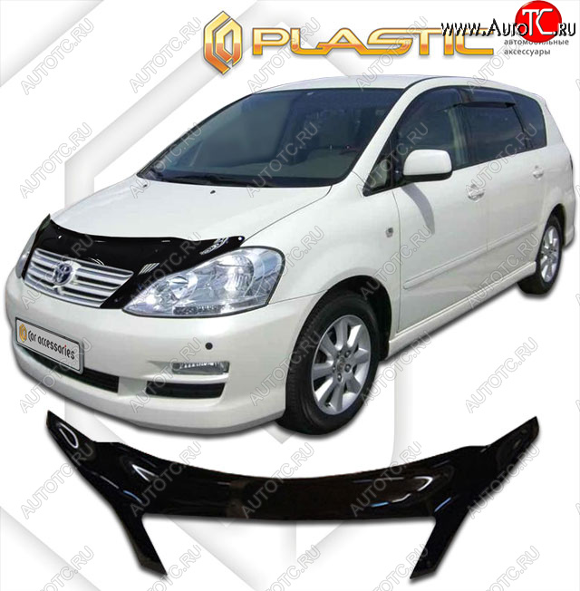 2 599 р. Дефлектор капота (exclusive) CA-Plastic  Toyota Ipsum  ACM20 (2003-2009) рестайлинг (Classic чёрный, Без надписи)  с доставкой в г. Владивосток