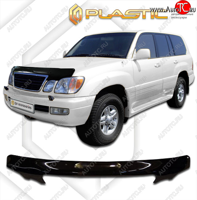 2 369 р. Дефлектор капота (exclusive) CA-Plastic  Toyota Land Cruiser Cygnus  j100 (1998-2003) дорестайлинг (Classic чёрный, Без надписи)  с доставкой в г. Владивосток