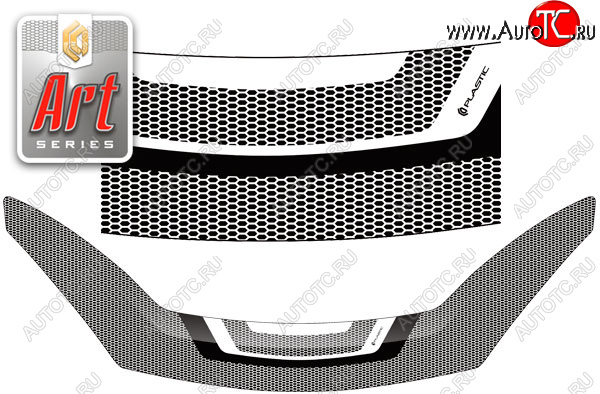 2 479 р. Дефлектор капота CA-Plastic  Renault Sandero  (BS) (2009-2014) (Art чёрная)  с доставкой в г. Владивосток