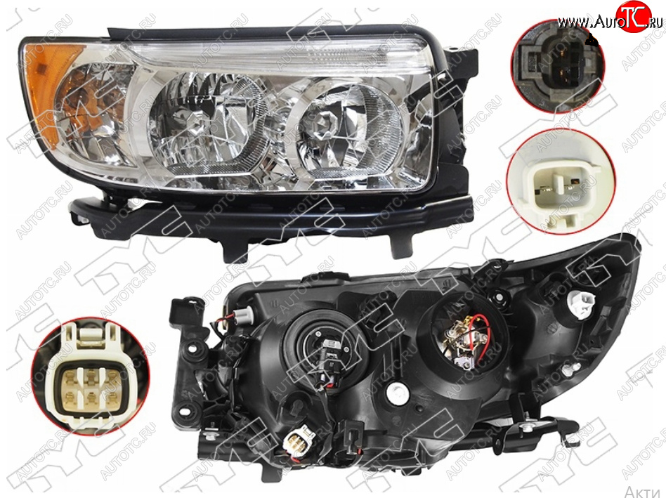 17 299 р. Правая фара (Евросвет) TYC Subaru Forester SG рестайлинг (2005-2008)  с доставкой в г. Владивосток