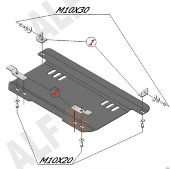 Защита картера двигателя и КПП Alfeco Chevrolet (Шевролет) Spark (Спарк)  M200,250 (2005-2010) M200,250