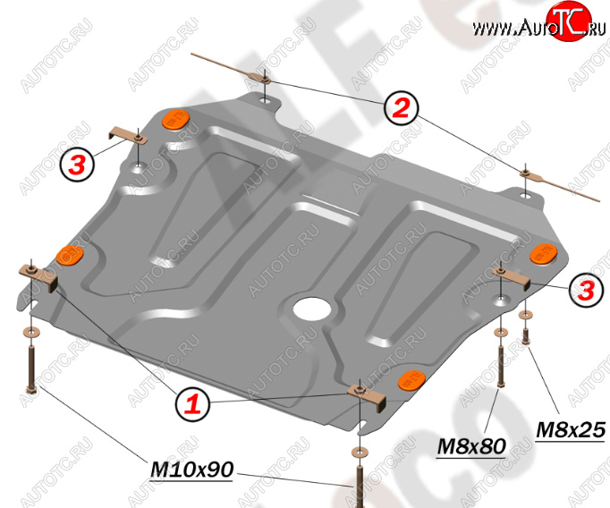 11 999 р. Защита картера двигателя и КПП Alfeco  Chevrolet Cruze ( J300,  J305,  J308) (2009-2015) седан дорестайлинг, хэтчбек дорестайлинг, седан рестайлинг, универсал рестайлинг, хэтчбек рестайлинг (Алюминий 4 мм)  с доставкой в г. Владивосток