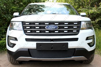 Защитная сетка в бампер (ячейка 4х10 мм, середина) Alfeco Премиум Ford (Форд) Explorer (Експлорер)  U502 (2015-2018) U502 1-ый рестайлинг, 5 дв.