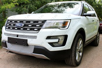 4 199 р. Защитная сетка в бампер (ячейка 4х10 мм, середина) Alfeco Премиум  Ford Explorer  U502 (2015-2018) 1-ый рестайлинг, 5 дв.  с доставкой в г. Владивосток. Увеличить фотографию 3