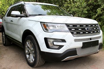 4 199 р. Защитная сетка в бампер (ячейка 4х10 мм, середина) Alfeco Премиум  Ford Explorer  U502 (2015-2018) 1-ый рестайлинг, 5 дв.  с доставкой в г. Владивосток. Увеличить фотографию 4