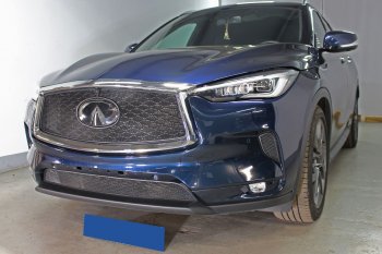 Защитная сетка в решетку радиатора (ячейка 3х7 мм) Стрелка11 Стандарт INFINITI Qx50 J55 (2017-2022)