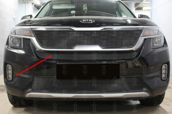           Защита радиатора KIA Seltos 2019- black середина KIA (КИА) Seltos (селтос) (2019-2025)