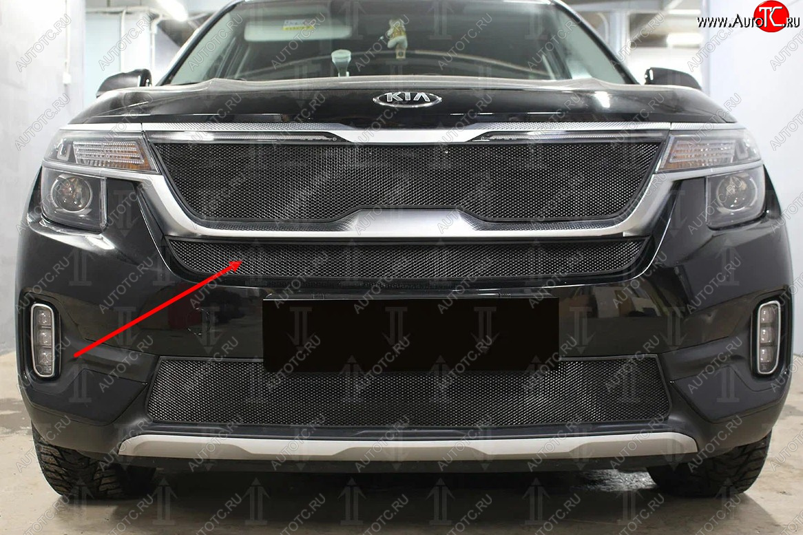 2 579 р.           Защита радиатора KIA Seltos 2019- black середина KIA Seltos (2019-2024) (черная)  с доставкой в г. Владивосток