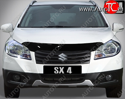 2 699 р. Дефлектор капота SIM Suzuki SX4 GYA,GYB  рестайлинг, хэтчбэк (2010-2016)  с доставкой в г. Владивосток