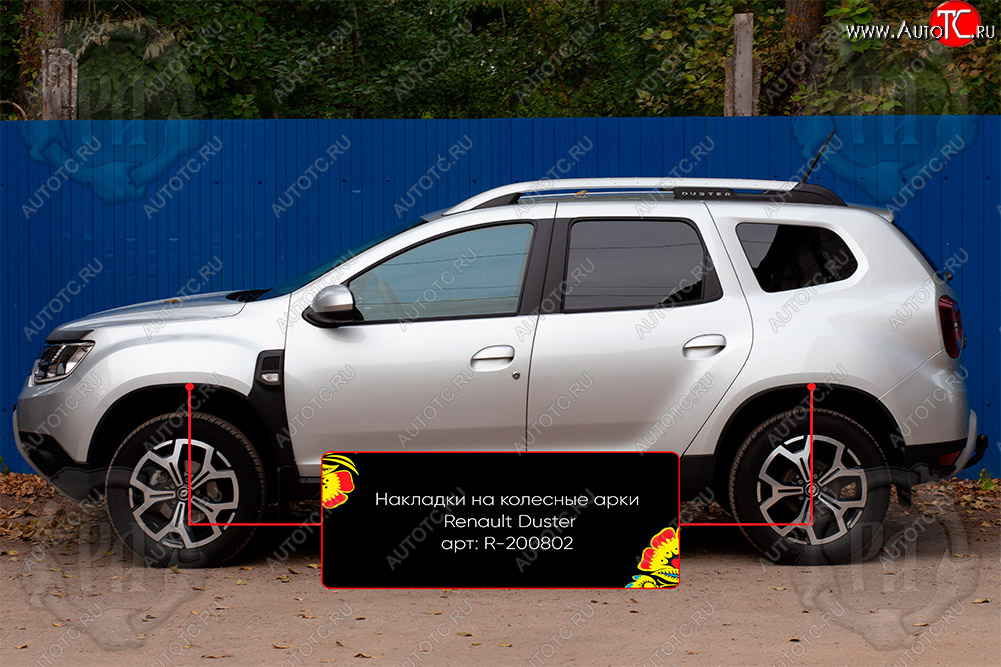 4 799 р. Накладки на колесные арки Вариант 2 Русская Артель  Renault Duster  HM (2020-2024) (Поверхность текстурная)  с доставкой в г. Владивосток