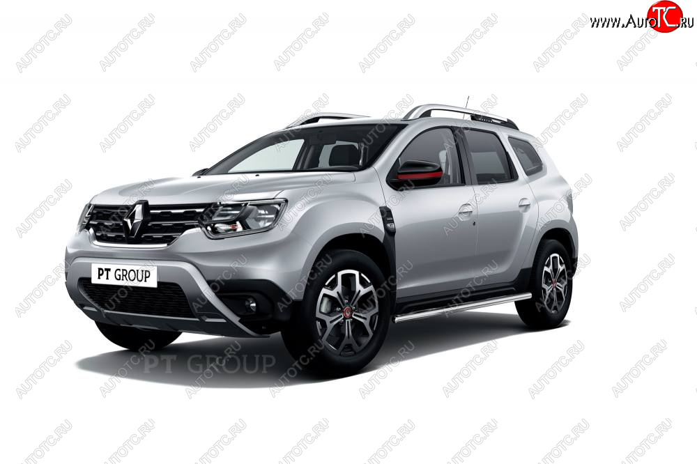 17 999 р. Защита порогов (прямая, Ø63 мм) Petroil Tuning Renault Duster HM (2020-2024) (полированная нержавейка)  с доставкой в г. Владивосток